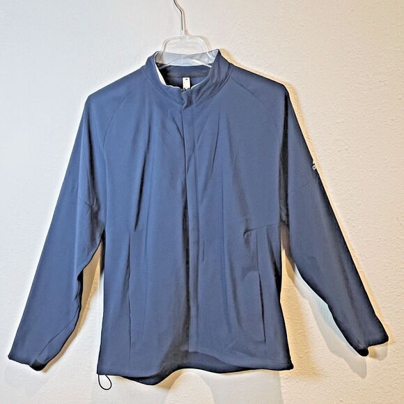 ADIDAS Golf Men's XL Blue Full Front Zip Jacket Pockets Stretch Cuffs Drawstring - Picture 1 of 13